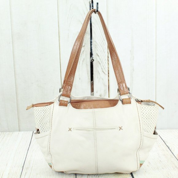 The Sak Cream Brown Leather Purse Shoulder Bag - Picture 7 of 11